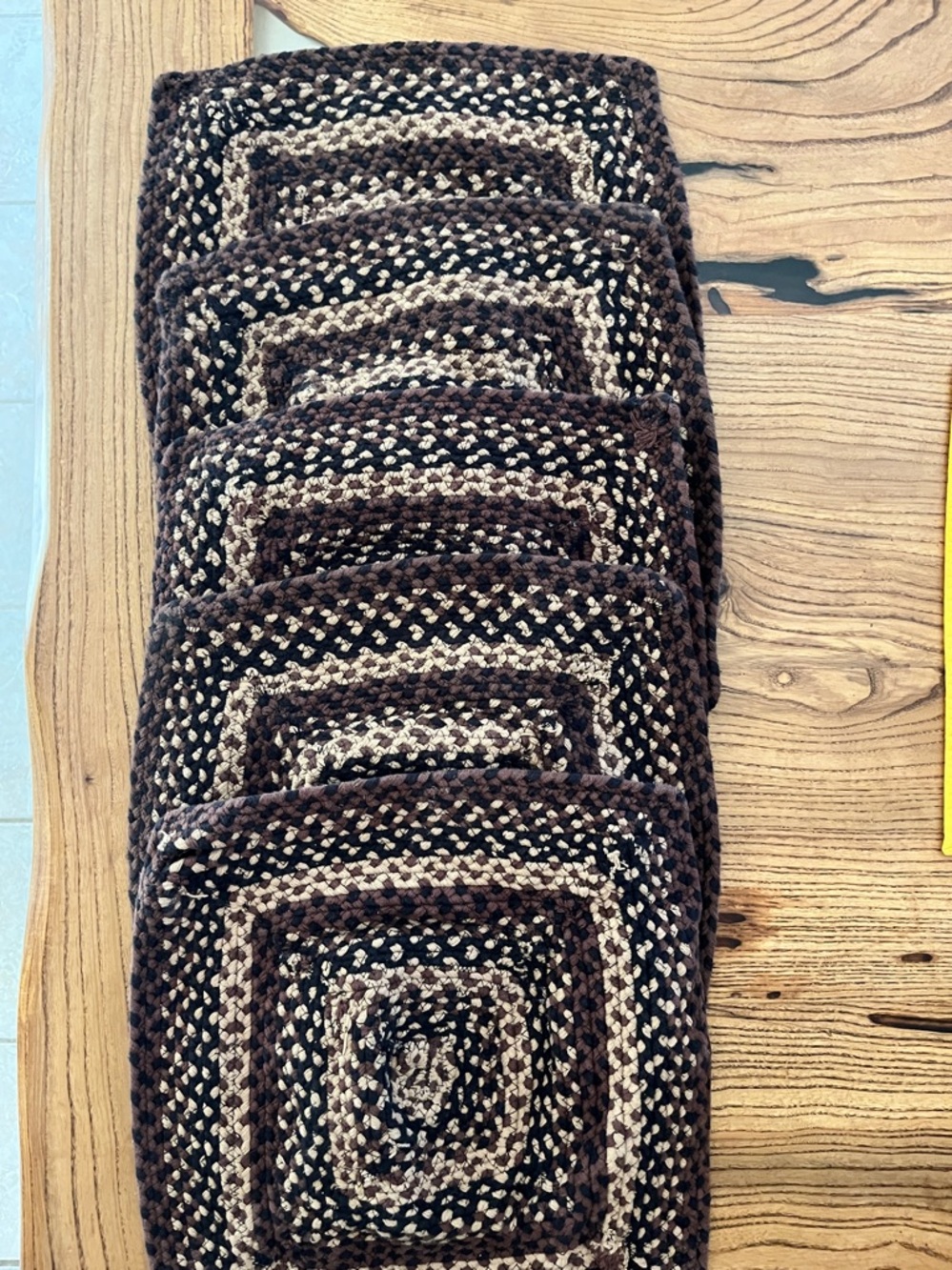 Set of 5 Square Brown Placemats - Picture 2 of 3
